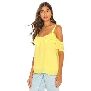 L'Academie NWT Isla Off Shoulder Ruffle Blouse in Pale Yellow size XS Revolve